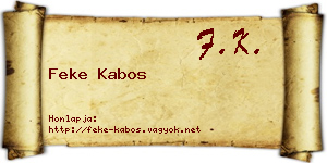 Feke Kabos névjegykártya